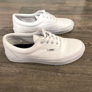White leather vans sneakers